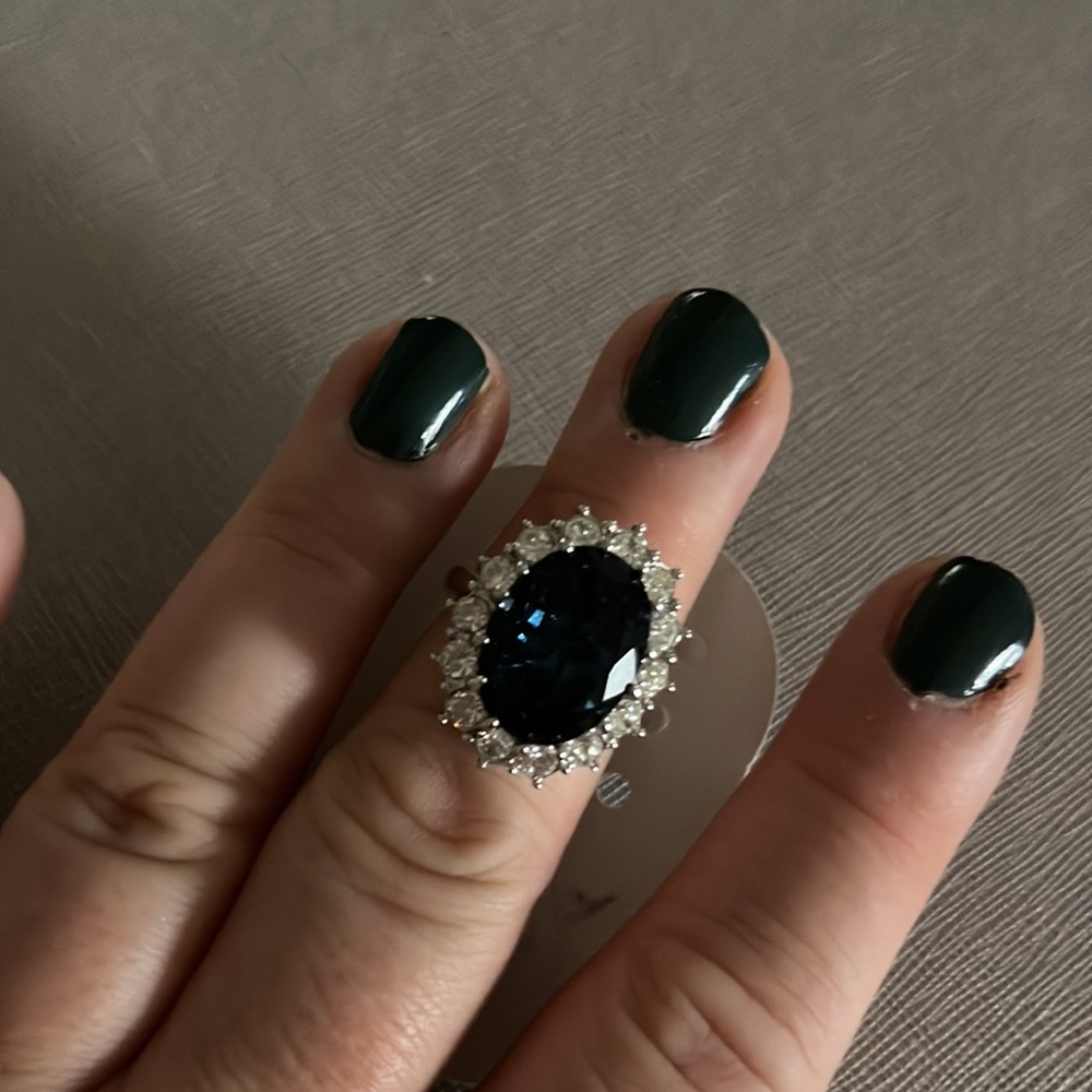 Navy gemstone ring - Picture 2 of 4